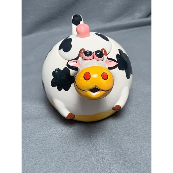 Rafaello Italy Style Cow Shaped Ceramic Teapot with Lid - Picture 2 of 10